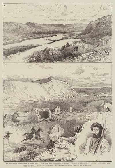 Con la Comisión de Fronteras de Afganistán de William Crimea Simpson
